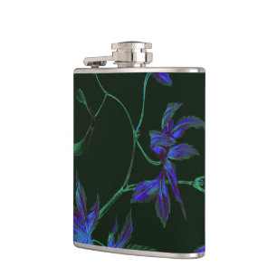 Tief blau und grün, japanischer Blumenkolben Flachmann