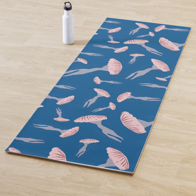 Tief blaue Meeresquallen-Muster Yogamatte (Beispiel)