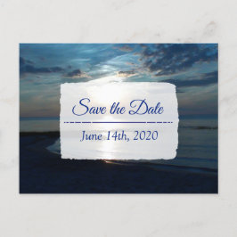 Tief blauer Ozean Sonnenuntergang Save the Date Postkarte