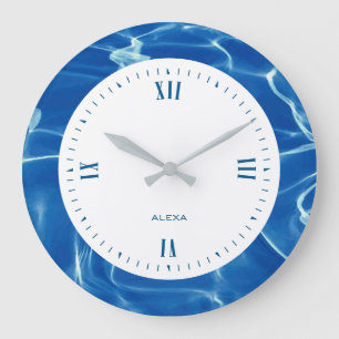 Tief blaues Wasser Große Wanduhr