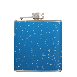 Tief blaues Wasser und winzige Blasen Flachmann