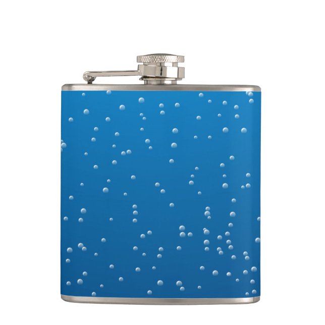 Tief blaues Wasser und winzige Blasen Flachmann (Vorderseite)