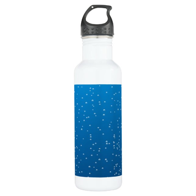 Tief blaues Wasser und winzige Blasen Trinkflasche (Vorderseite)