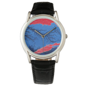 Tief blaues Wasser, unter Wasser wird rot betont Armbanduhr