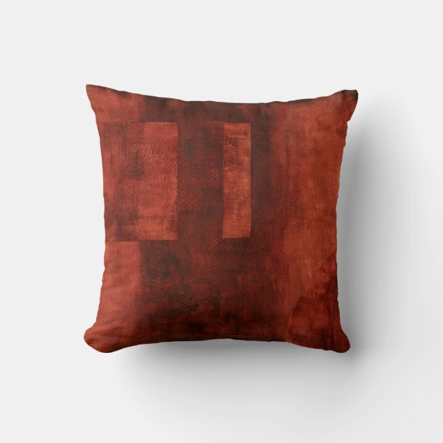 Tief-Crimson-Malerei mit geometrischen Formen Kissen (Vorderseite)