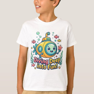 Tief eintauchen in lustiges süßes U-Boot T-Shirt