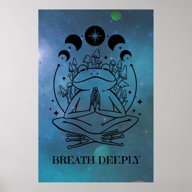 Tief gehender Yoga Frog Poster (Vorne)