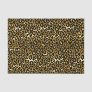 Tief Gold und schwarzer Leopard-Tierdruck Seidenpapier