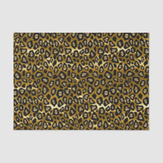 Tief Gold und schwarzer Leopard-Tierdruck Seidenpapier
