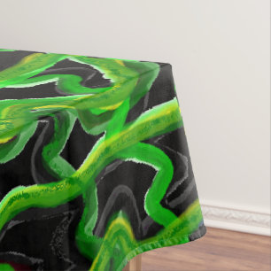 Tief graue Zitrone und schwarze Wirbel Tischdecke