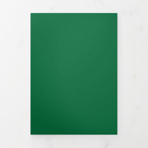 Tief grüner solider Hintergrund   Minimalistisches Dreifach Gefaltete Einladung