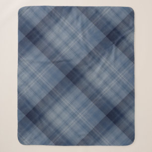 Tief Himmelblau Kariert Sherpadecke