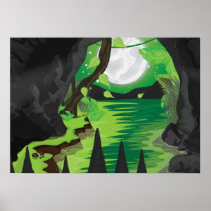 Tief Höhle im Dschungel Poster