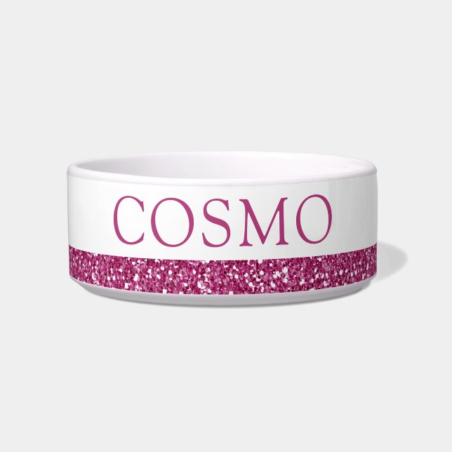 Tief-Hot-Pink-Fuchsia-Glitzer Frische Pastete Napf (Vorderseite)