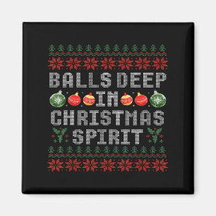 Tief im Weihnachts-Srit passende hässliche Paare  Magnet