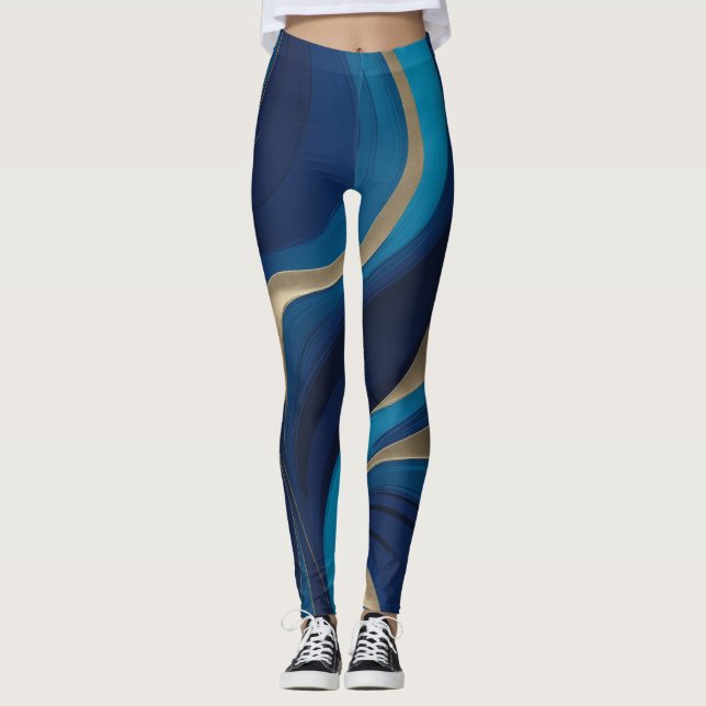 Tief königsblau leggings (Vorderseite)