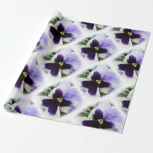 tief lila auf weiße Pansie Geschenkpapier