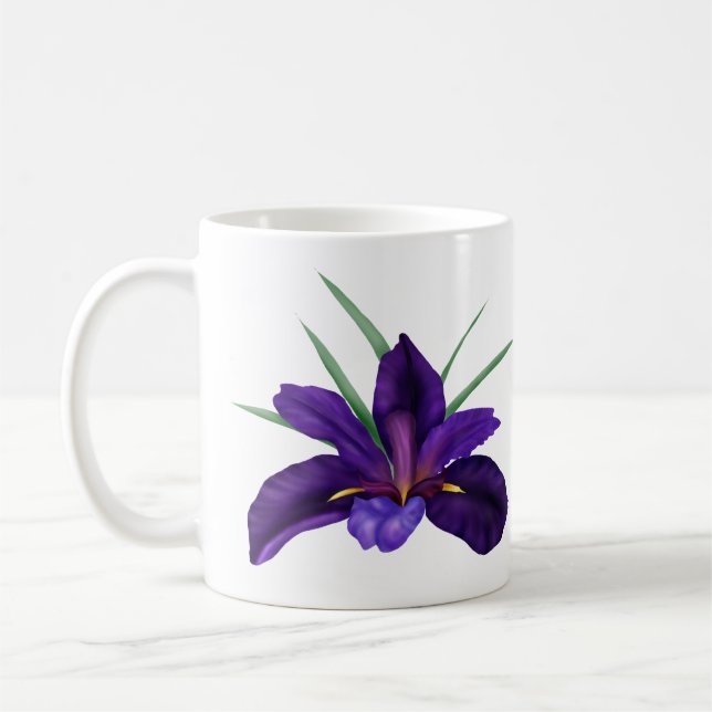 Tief Lila Bog Wasser Iris Illustration Kaffeetasse (Links)