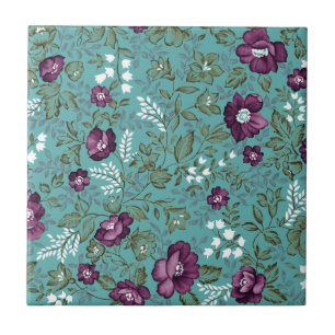 Tief Lila Flora Fliese