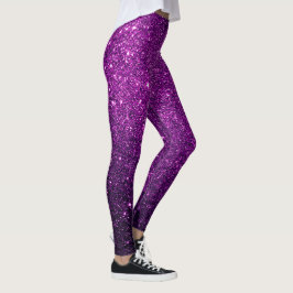 Tief Lila funkelnde Glitzer Glam Leggings