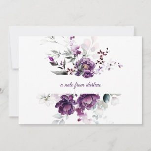 Tief Lila Peonies-Mitteilungskarten Mitteilungskarte