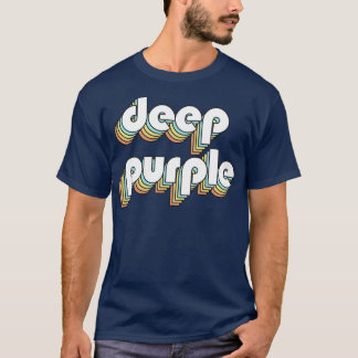 Tief Lila Retro-Regenbogentypografie verblasst T-Shirt