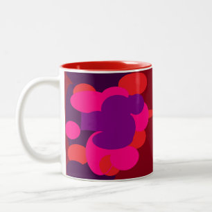 Tief lila Rot- und Duskyrosa-Muster Zweifarbige Tasse