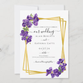 Tief Lila Violetten zum Hochzeitsempfang Einladung
