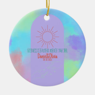 Tief Lila weiche Schicht Keramik Ornament