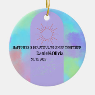 Tief Lila weiche Schicht Keramik Ornament