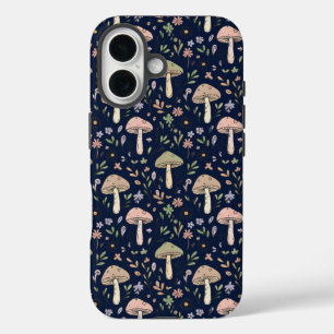 Tief marine Pilze Nahtloses Muster Dark Academia iPhone 16 Hülle