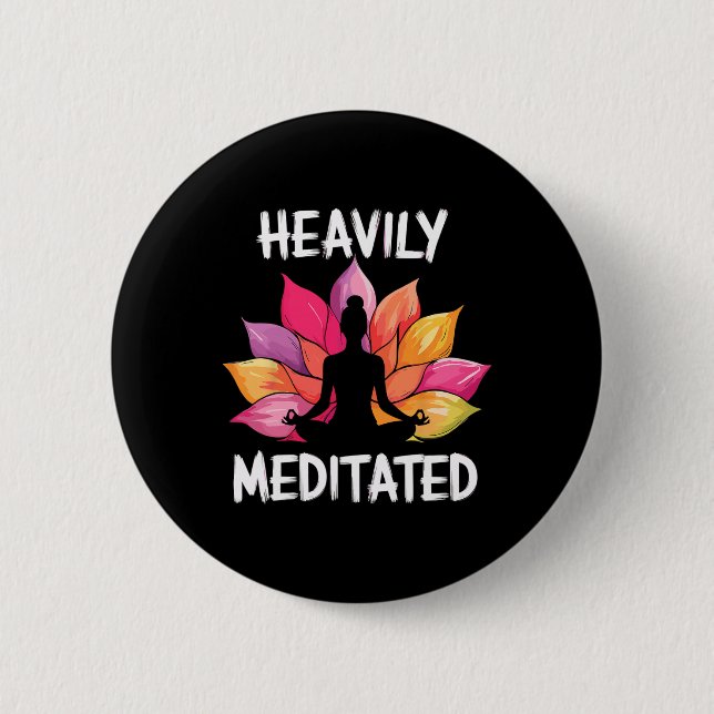 Tief meditierter Yoga  Button (Vorderseite)