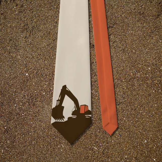 Tief Orange und Braun - Bagger Krawatte (Deep Orange & Brown - Excavator Neck Tie)