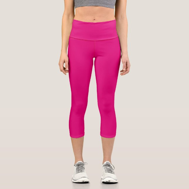 Tief rosa capri leggings (Vorderseite)