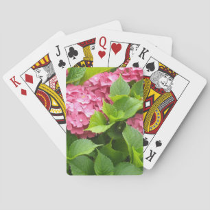 Tief rosa Hydrangeas Spielkarten