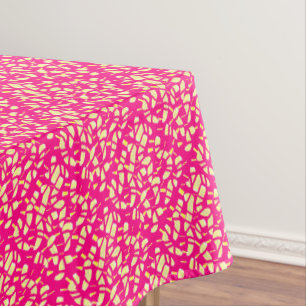 Tief rosa mit winzigen Zitronen- und Crememustern Tischdecke