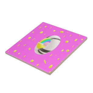 Tief rosa niedliche süße Sonne gemustert Kissenfav Fliese