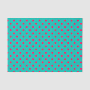 Tief rosa Punkte auf Aqua Blue Seidenpapier