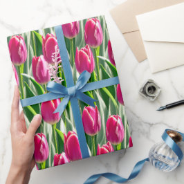 Tief rosa Tulpen - Packpapier