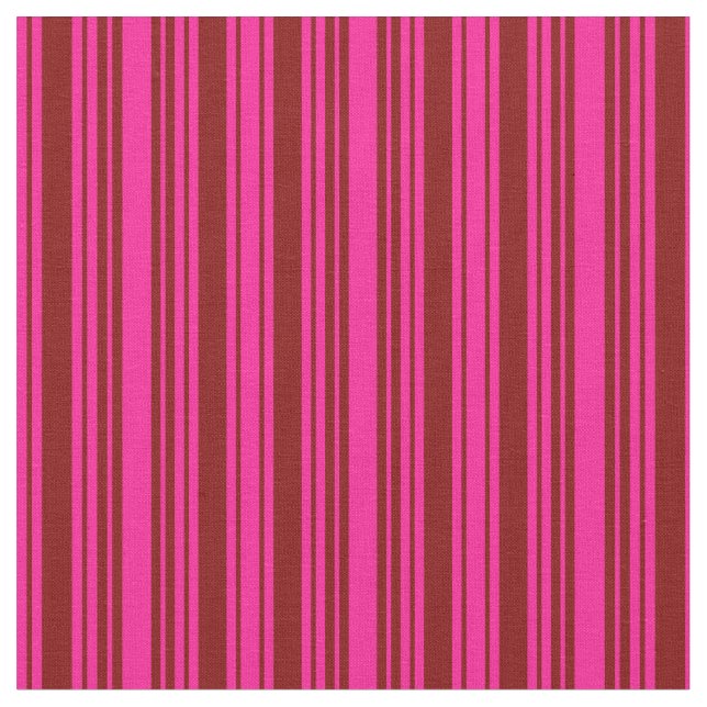 Tief rosa und Maroon Lined/Strickmuster Stoff (Nahaufnahme)