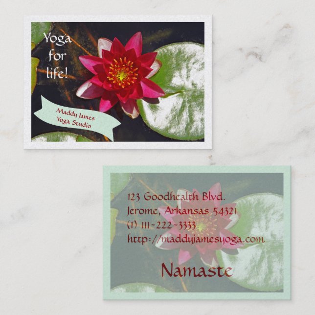 Tief Rose gefärbter Lotus Blossom anpassbar Visitenkarte (Vorne/Hinten)