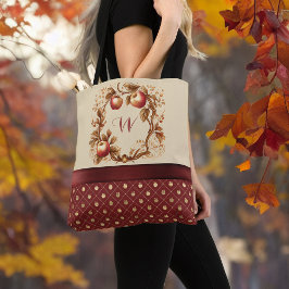 Tief rot wie sie Apfel Autumn Monogram bekommen Tasche