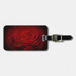 Tief rote Rose auf schwarz Gepäckanhänger