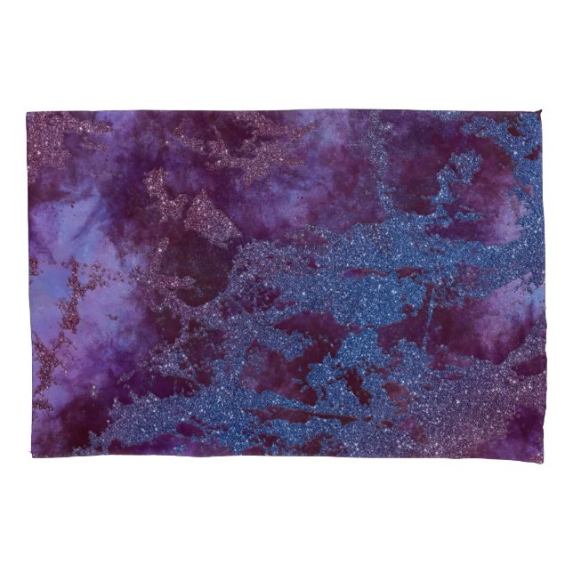 Tief roter lila Ober-Glitzer-Marmor Kissenbezug (Vorderseite-Links)