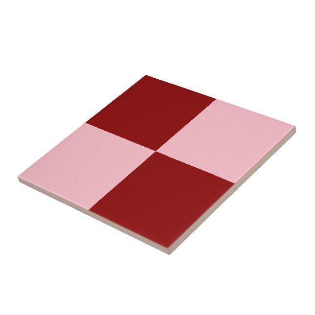 Tief rotes und weich rosa Quadrat Stilmuster Fliese (Seite)