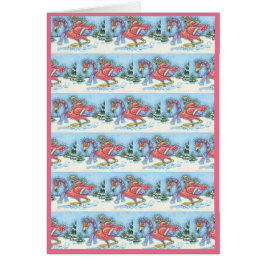 TIEF SCHNEESCHNEE FLAMINGO, CHRISTMAS GREETCARD B
