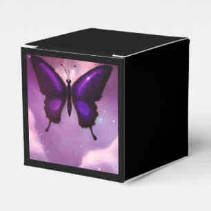Tief violetter Schmetterling Geschenkschachtel