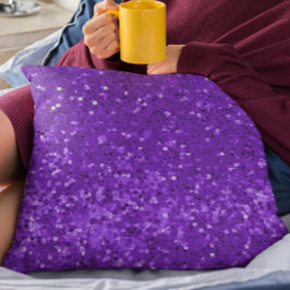 Tief violettes Glamour-Faux-Glitter-Muster Kissen