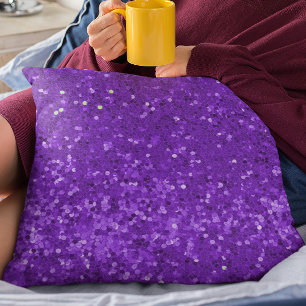 Tief violettes Glamour-Faux-Glitter-Muster Kissen
