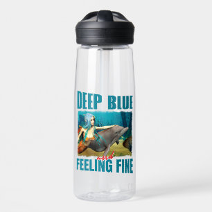 Tiefblau und die Meerjungfrau-Delfin-Kunst fühlt s Trinkflasche